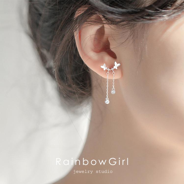 RainbowGirl(アクセサリー) フックピアス レディース 蝶々 2連 RainbowGirl(アクセサリー) フックピアス レディース 蝶々 2連