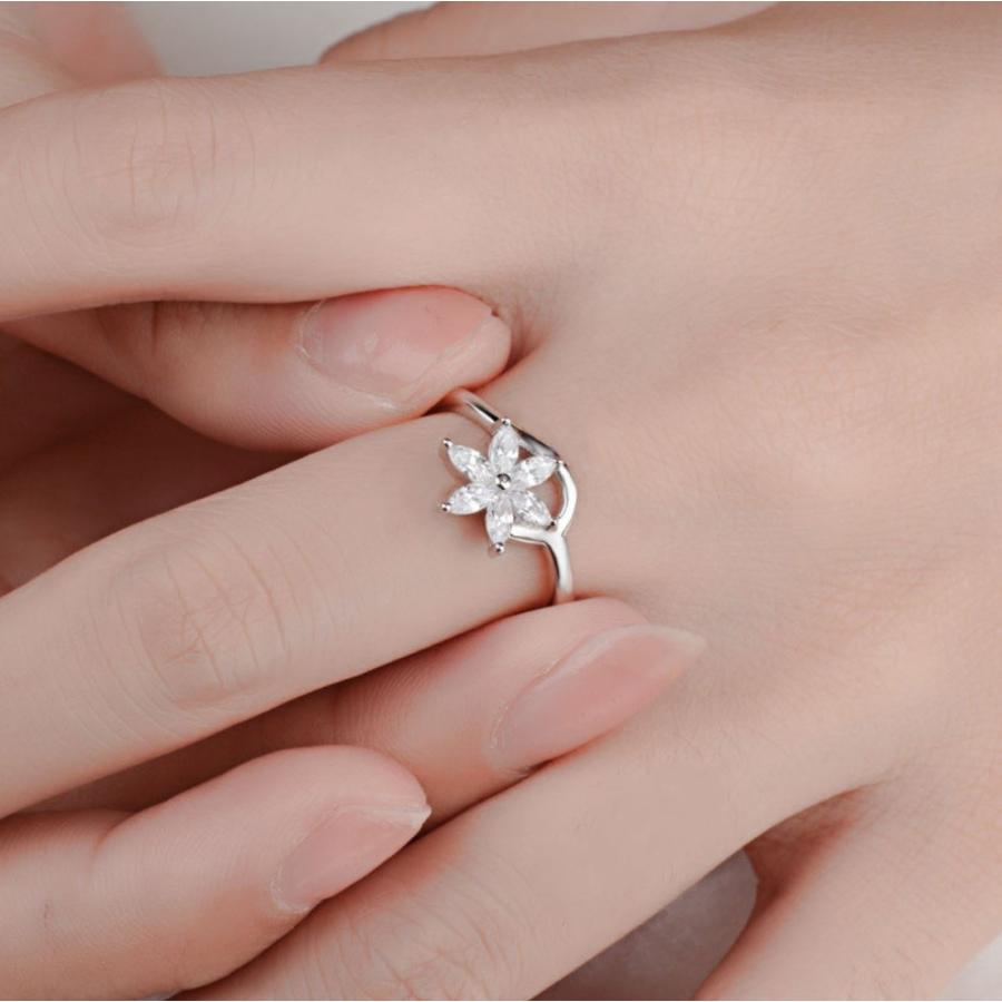 RainbowGirl 指輪 ダイヤ お花 ダイヤリング フラワー サイズフリー