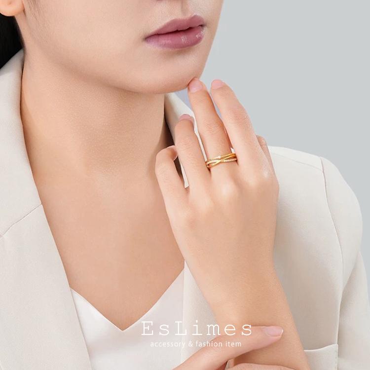 指輪 リング レディース 18kgp 3連 ダイヤモンドCZ ピンクゴールド