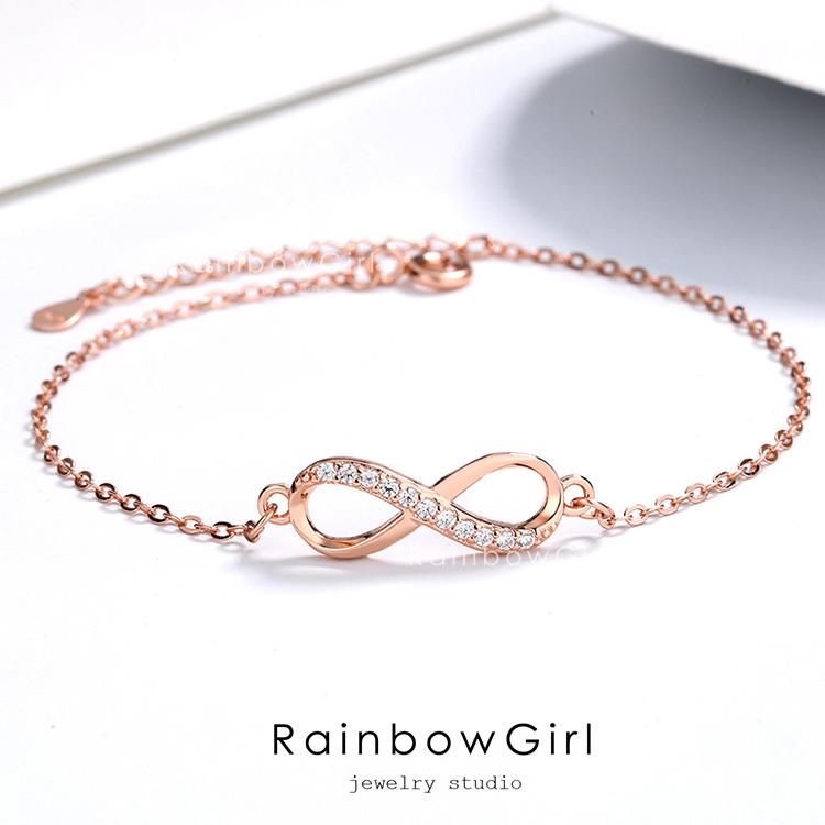 RainbowGirl インフィニティブレスレット レディース チェーン 