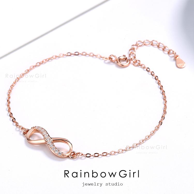 RainbowGirl インフィニティブレスレット レディース チェーン 
