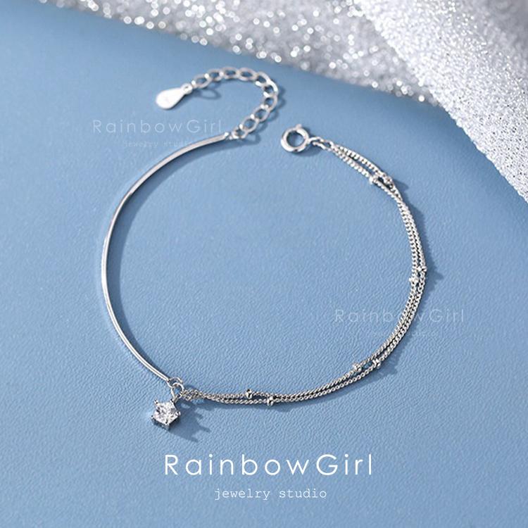 RainbowGirl ブレスレット レディース 星 スター 2連 バー オシャレ