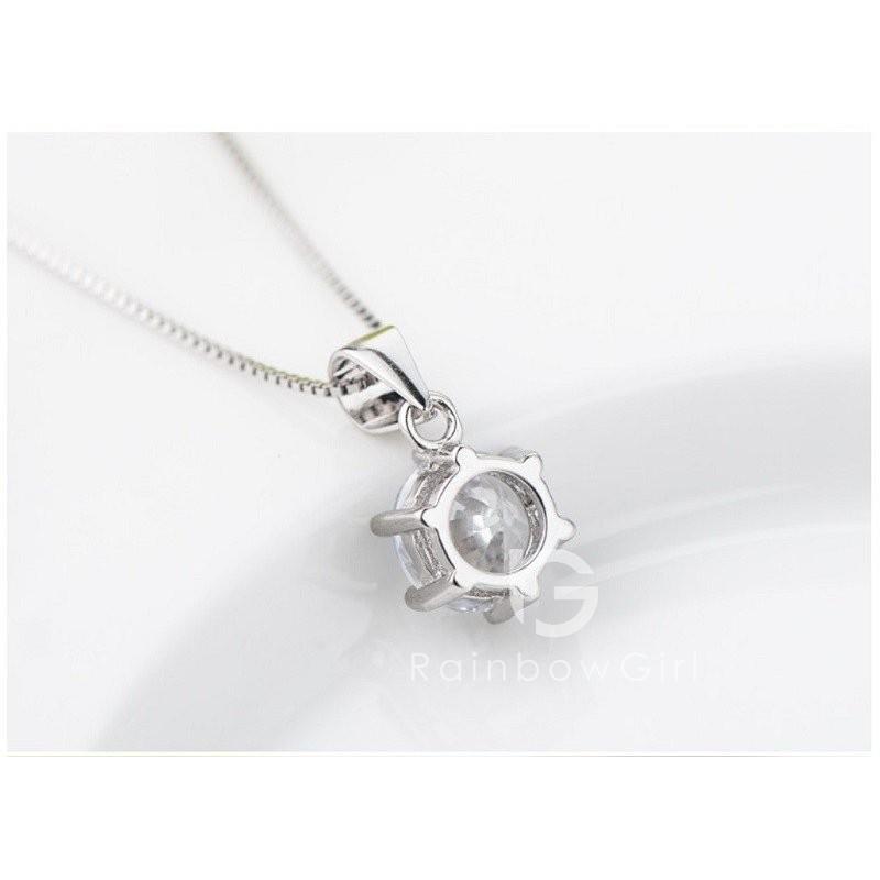 ネックレス レディース 一粒 大粒1.25ct シンプル シルバー925 プラチナコーテイング 40代 50代 女性 彼女 嫁 母 人気 誕生日プレゼント 母の日の画像