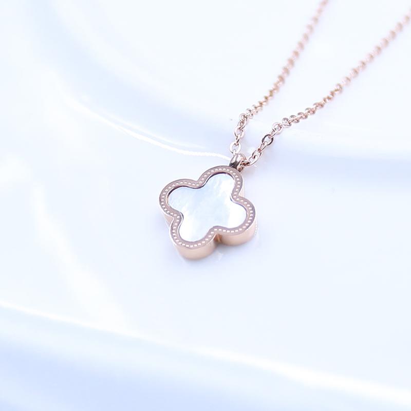 ネックレス レディース 18k 18金ステンレス 四つ葉クローバー お花