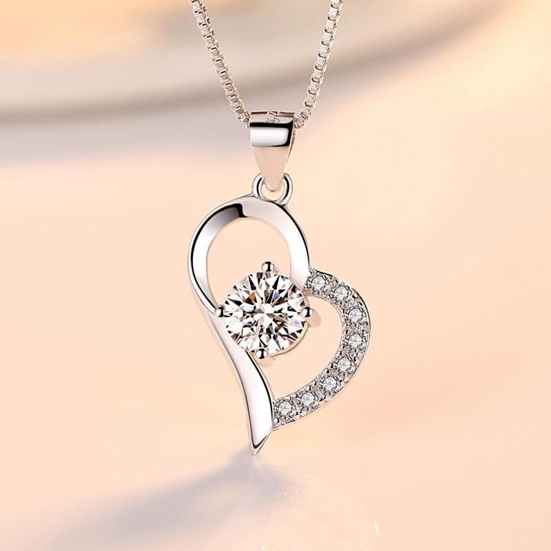 正規販売代理店 ネックレス レディース オープンハート ダイヤ 超豪華 プラチナ仕上げ シルバー925 ギフト 人気 女性 彼女 誕生日プレゼント 欠品カラー再入荷 Helpit Me