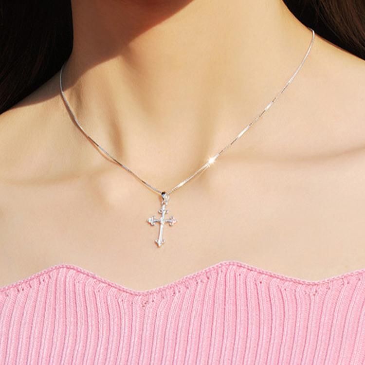 RainbowGirl ネックレス レディース クロス 十字架 ペアネックレス