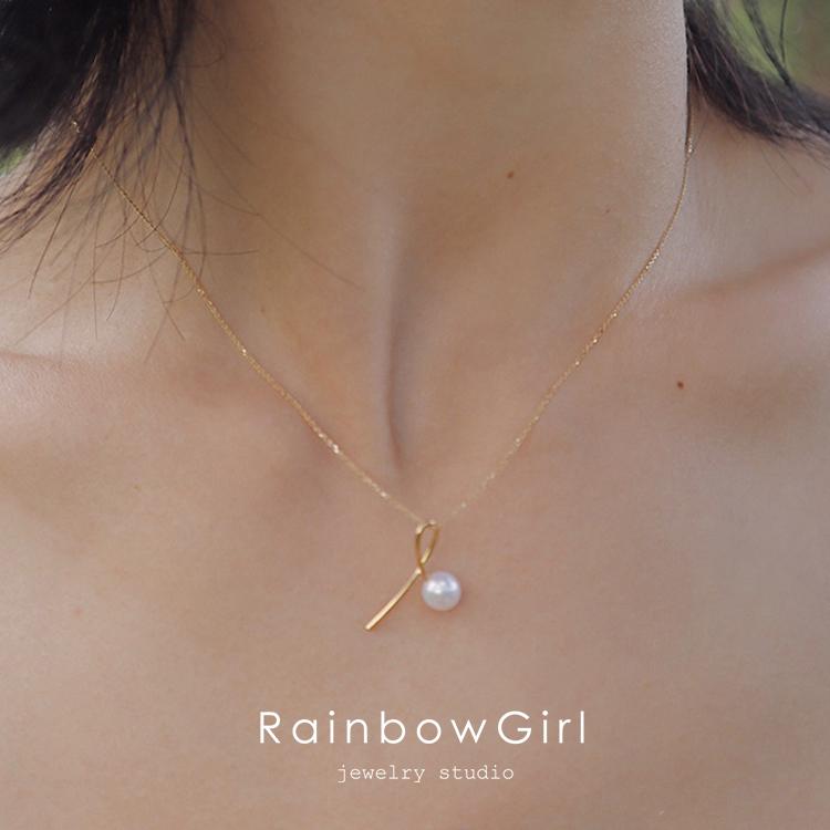 RainbowGirl ネックレス レディース パール 個性 大人可愛い シンプル 