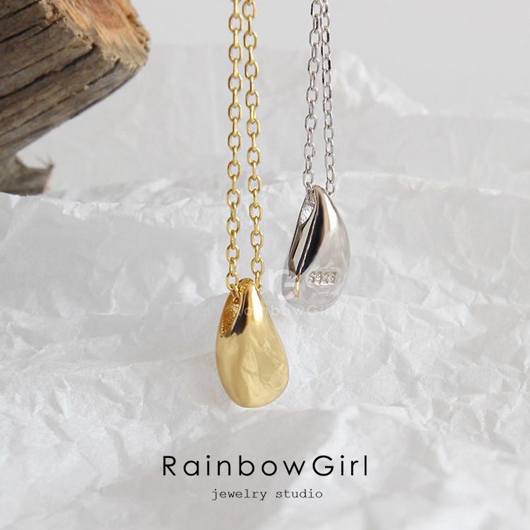 RainbowGirl ネックレス レディース 50代 しずく 雫 ドロップ シンプル