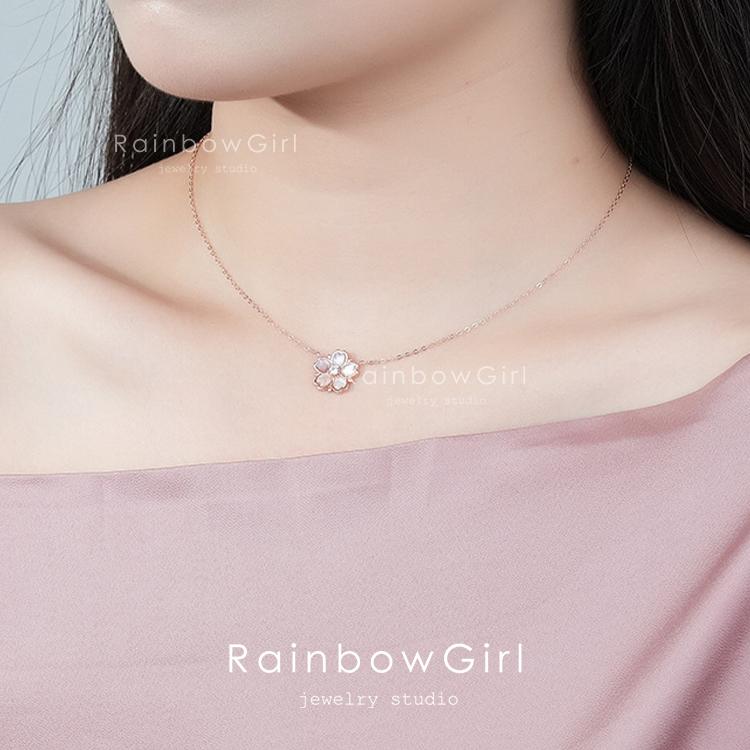 ネックレス レディース さくら 桜 花びら ピンクゴールド 大人可愛い 人気 女性 誕生日 母の日 記念日の画像