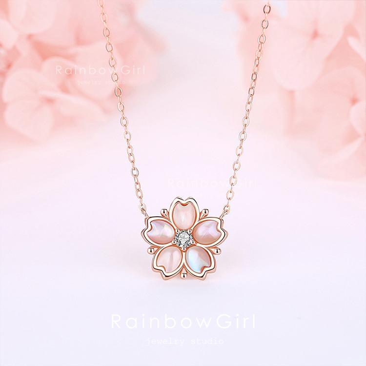 ネックレス レディース さくら 桜 花びら ピンクゴールド 大人可愛い 人気 女性 誕生日 母の日 記念日の画像