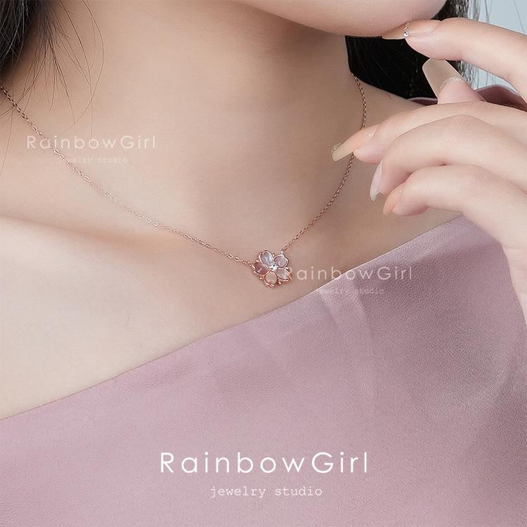 ネックレス レディース さくら 桜 花びら ピンクゴールド 大人可愛い 人気 女性 誕生日 母の日 記念日の画像