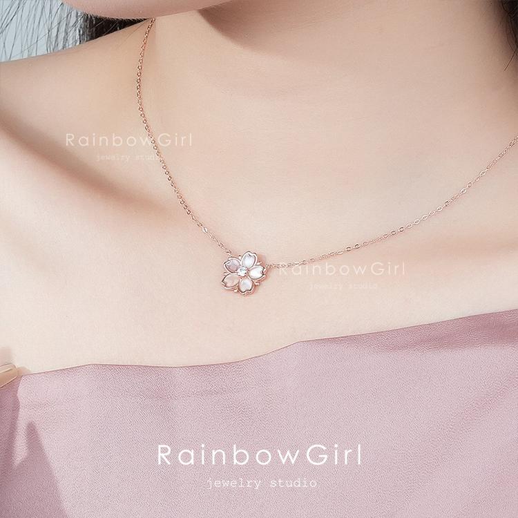 ネックレス レディース さくら 桜 花びら ピンクゴールド 大人可愛い 人気 女性 誕生日 母の日 記念日の画像