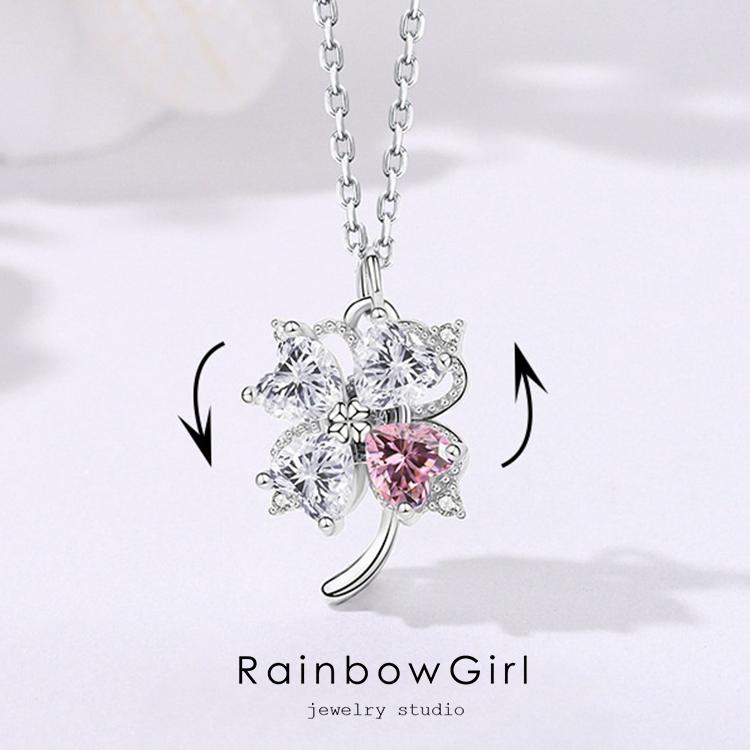RainbowGirl ネックレス レディース フラワー お花 四つ葉のクローバー