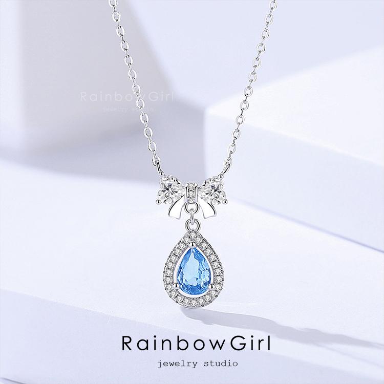 RainbowGirl ネックレス レディース しずく リボン 雫 ドロップ
