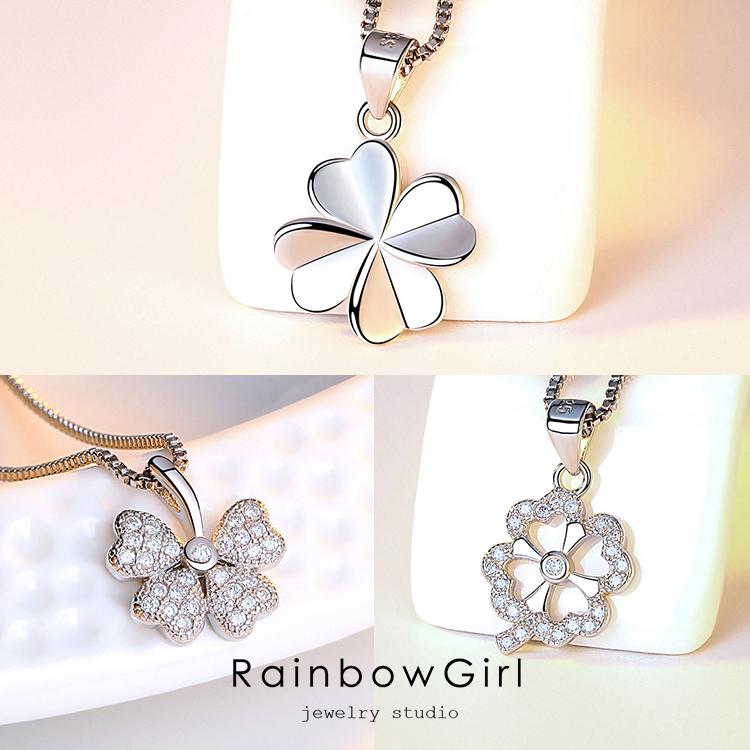 RainbowGirl ネックレス レディース 四つ葉のクローバー 選べる 大人