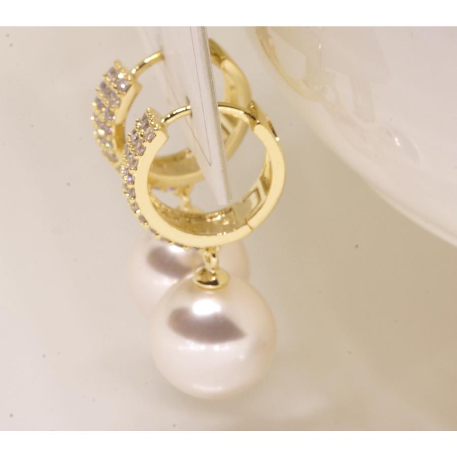 18K RGP ゴールド ダイヤ CZ パール リング ピアス gp5675 感謝 ご褒美 : RainbowRabbit - 通販 ...