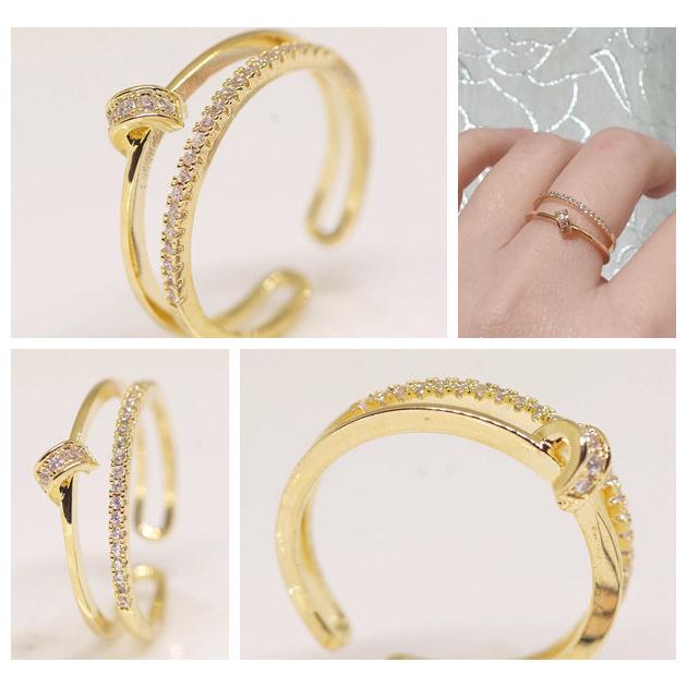 18金ダイヤリング ダイヤモンド K18リング(計0.5カラット/フリーサイズ/4月誕生石