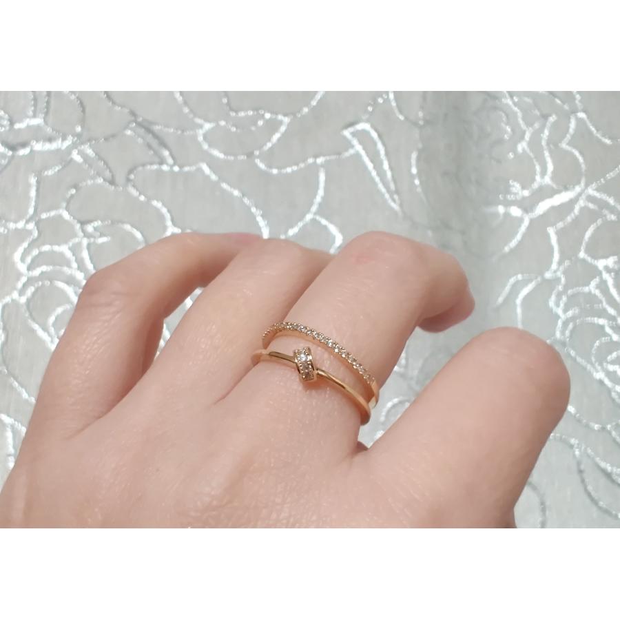 18K RGP ゴールド ダイヤ CZ ハーフ エタニティ リング gu1444e 感謝