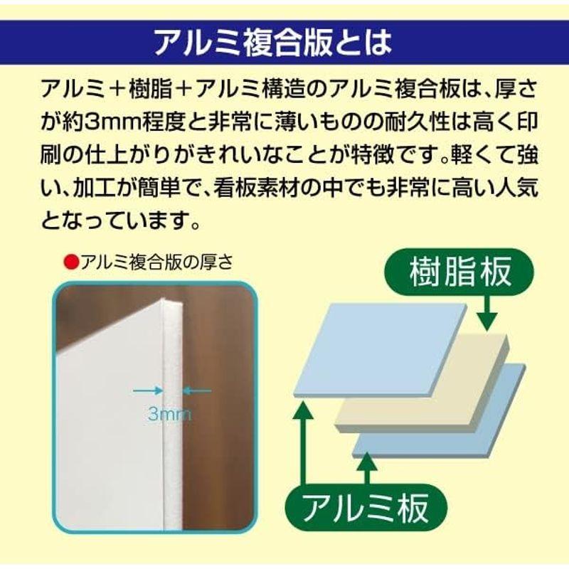 5本セット看板　白無地　アルミ複合版　立て看板・捨て看板　木枠20mm角　NDKA20法人名必須商品　(W380×H1700)