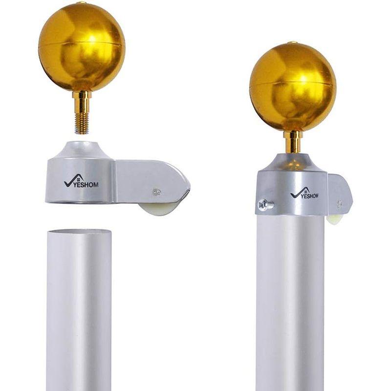 YesHom アルミ 鯉のぼりポール 6m (3m鯉用) ロープ 滑車付き こいのぼりポール 埋め込み 庭 屋外用 鯉のぼり用ポール 端午の アルミ 鯉のぼりポール 6m 3m鯉用 ロープ 滑車付き こいのぼりポール 埋め込み 庭 屋外用 鯉のぼり用ポール 端午の