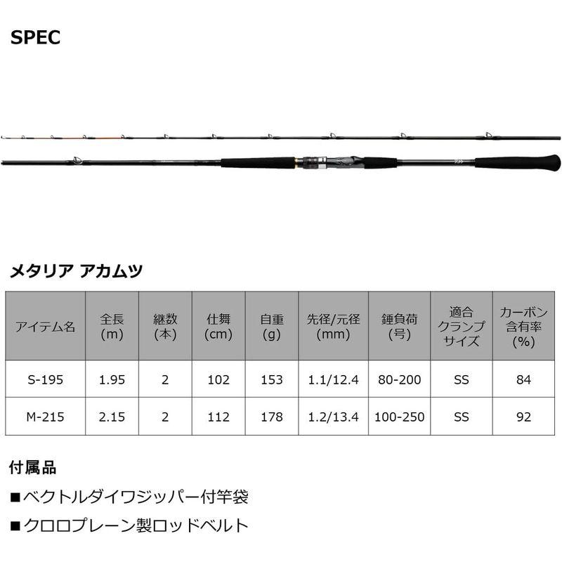 ダイワ(DAIWA) 船竿 メタリア アカムツ M-215 釣り竿 アカムツ DAIWA 船竿 メタリア 釣り竿