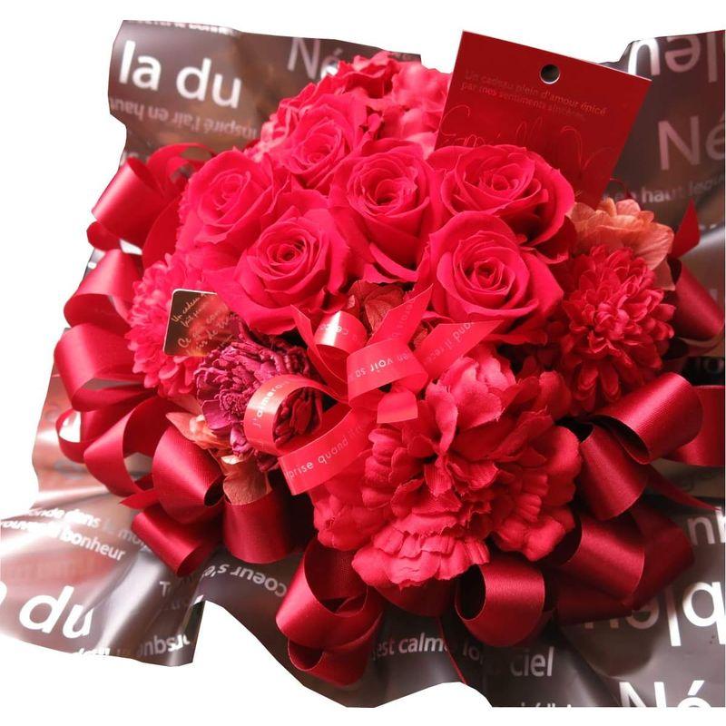 還暦祝い 花 赤バラ プリザーブドフラワー入りギフト クリアーケース付き 還暦祝い 花 赤バラ プリザーブドフラワー入りギフト クリアーケース付き 　