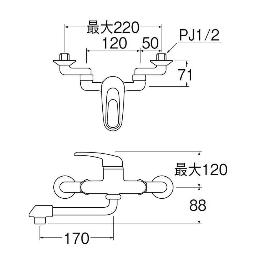 SANEI(三栄水栓製作所) 【水栓金具】 機能水栓≫シングル混合栓・キッチン用 K1700D-4URの画像