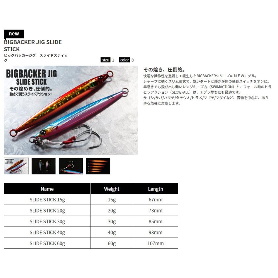 JACKALL(ジャッカル) メタルジグ ビッグバッカー JIG/SLIDE STICK 40g