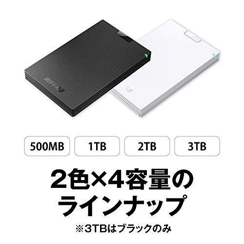 BUFFALO USB3.1(Gen.1)対応 ポータブルHDD スタンダードモデル ブラック 1TB HD-PCG1.0U3-BBAの画像