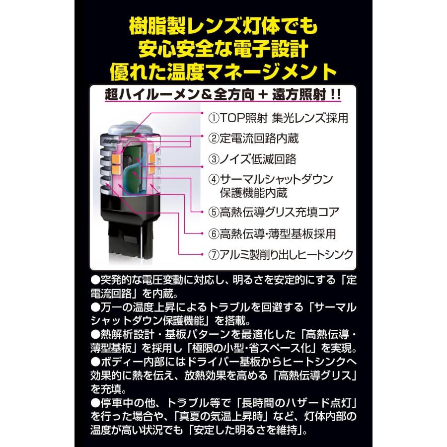 IPF ウィンカーバルブ LED アンバー 550ルーメン T20 ウィンカー