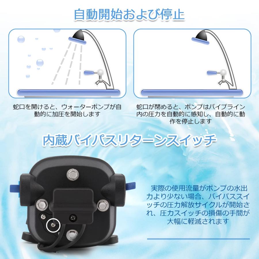 NEWTRY 給水 排水ポンプ ダイヤフラムポンプ 自吸式ウォーターポンプ