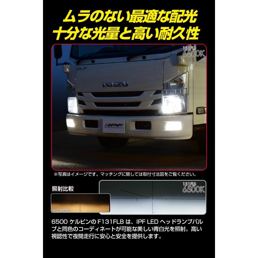 IPF フォグランプ LED 車用 H3 H3C 1500lm 6500K ホワイト 12V 24V兼用 2本入 車検対応 ドライバーユニット別体型の画像