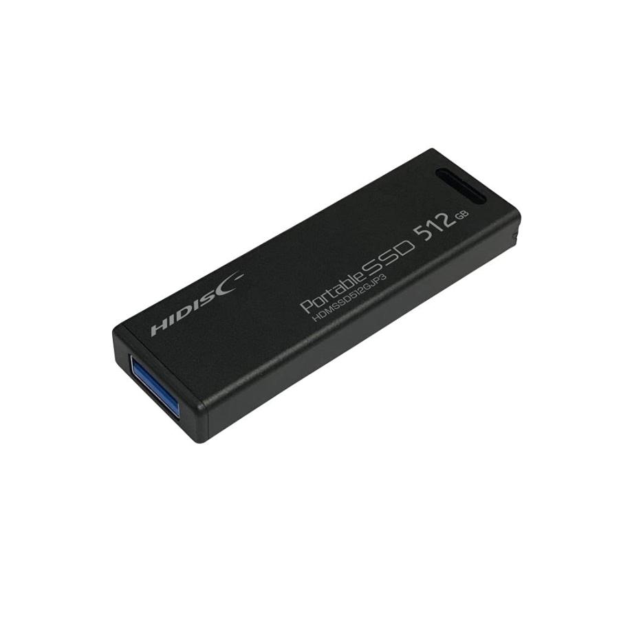 HIDISC USB3.2 Gen2対応データ/録画用 MiniStickポータブルSSD 512GB HDMSSD512GJP3Rの画像