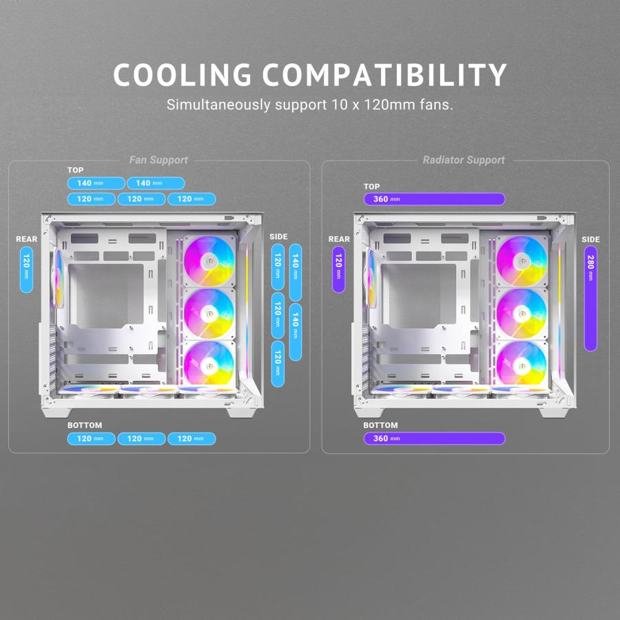 Antec PCケース ピラーレス Constellation C5 ARGB White : Rainbow