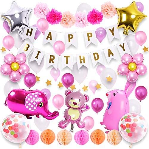 Deerzon 女の子 誕生日 飾り付け 90点セット ガーランド ペーパーフラワー バルーン ピンク 風船 花 星 ピンク S 0617 Rainbow Shower 通販 Yahoo ショッピング