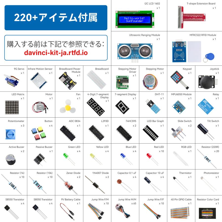 SunFounder公式代理店 Raspberry Pi 電子工作 スターター キット ラズパイ プログラミング 教材 C/Python/Java/Scratch 対応 Raspberry pi 4B/3B+/3B/400｜rainbowtech｜07