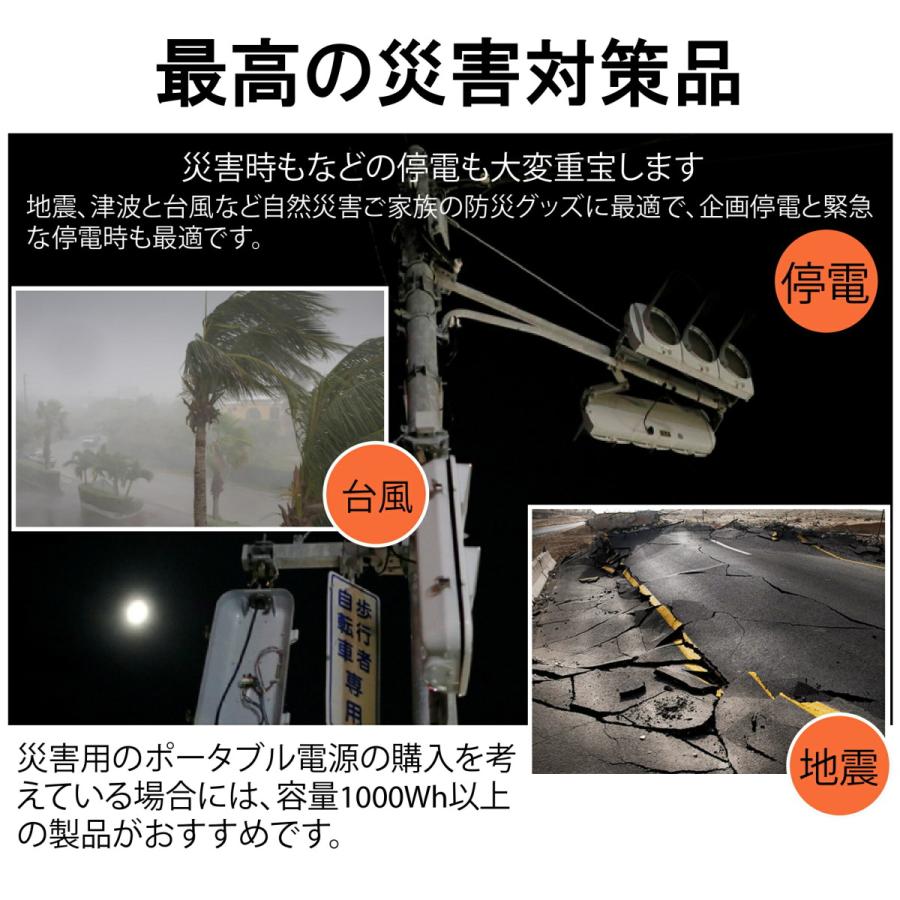 ポータブル電源 大容量 1000w 防災グッズ 震災 停電 非常用電源