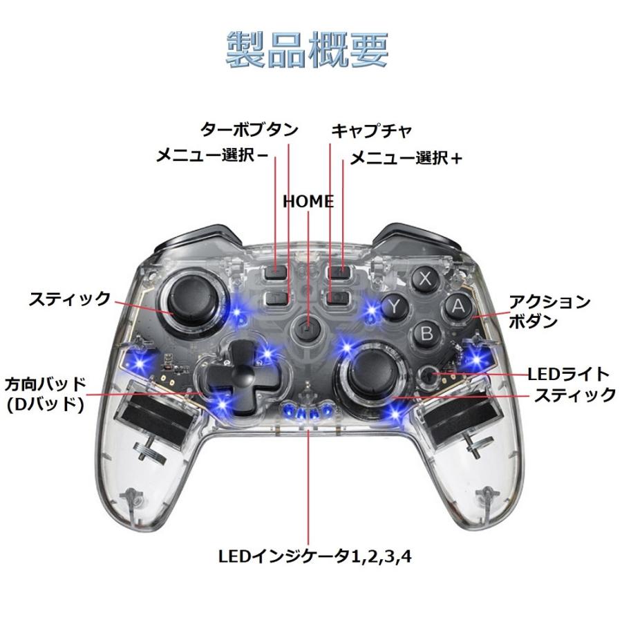 Switch コントローラー 透明 任天堂 スイッチ ジャイロ マクロ機能 TURBO ワイヤレス Bluetooth 連射 振動 Lite/有機ELにも クリスマス プレゼント ギフト 子供 |  | 14