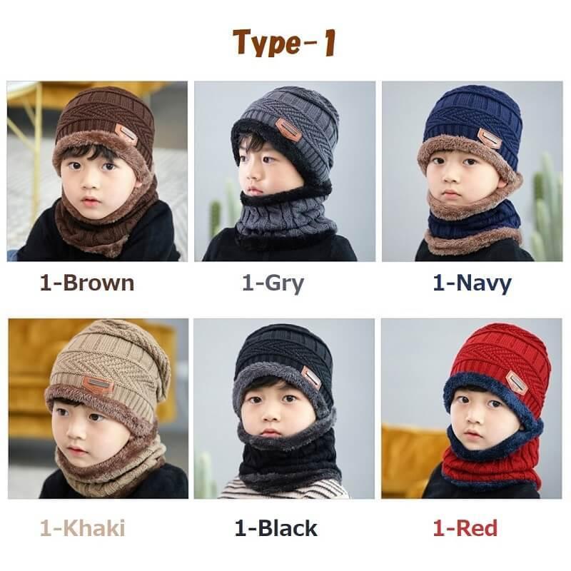 ニット帽 キッズ ニットキャップ 子供 ニット 帽子 ネックウォーマー 2点セット おしゃれ 秋 冬 春 裏起毛 防寒 ビーニーキッズ  親子 クリスマス プレゼント |  | 09