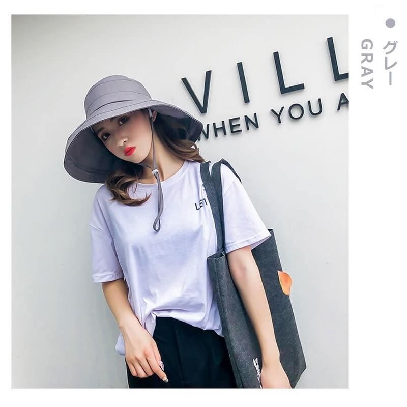 日よけ帽子 レディース おしゃれ つば広 ハット 母の日 アウトドア 旅行 UVカット 紫外線対策 折りたたみ 紐付き 無地 飛ばない 小顔効果 送料無料 <br> |  | 11