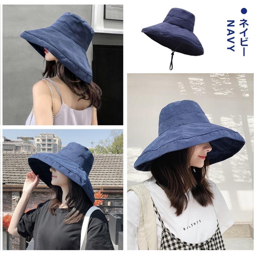 日よけ帽子 レディース おしゃれ つば広 ハット 母の日 アウトドア 旅行 UVカット 紫外線対策 折りたたみ 紐付き 無地 飛ばない 小顔効果 送料無料 <br> |  | 18