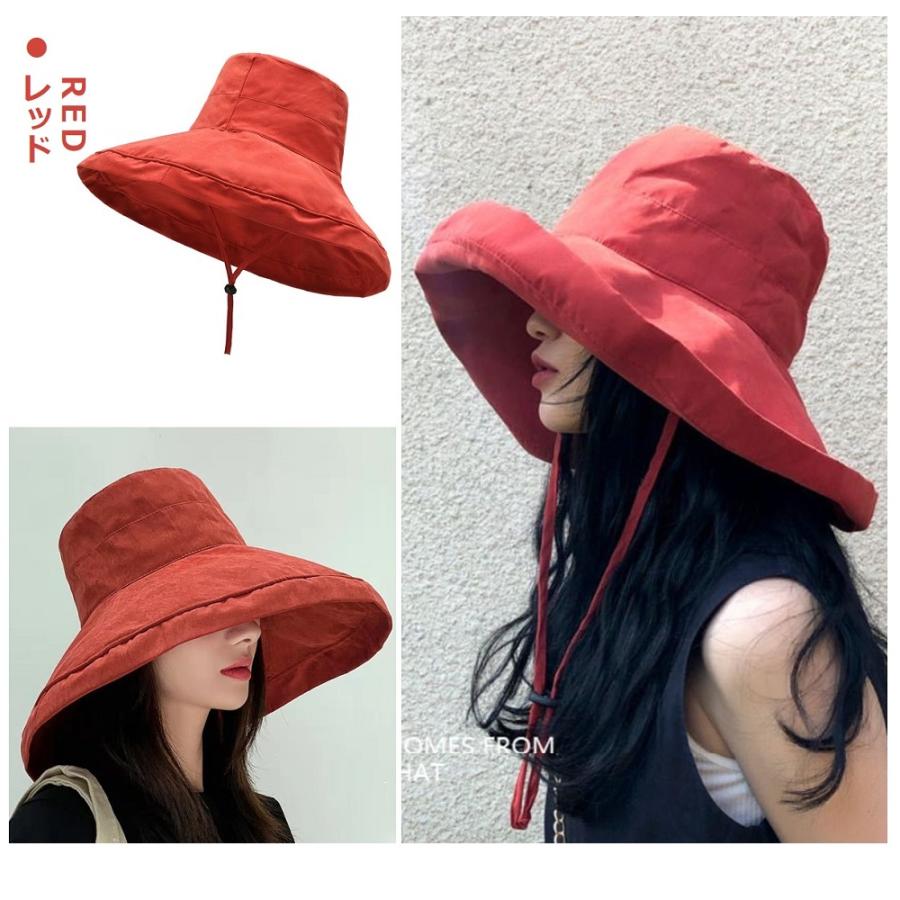 日よけ帽子 レディース おしゃれ つば広 ハット 母の日 アウトドア 旅行 UVカット 紫外線対策 折りたたみ 紐付き 無地 飛ばない 小顔効果 送料無料 <br> |  | 22