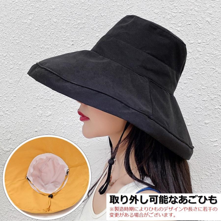 日よけ帽子 レディース おしゃれ つば広 ハット 母の日 アウトドア 旅行 UVカット 紫外線対策 折りたたみ 紐付き 無地 飛ばない 小顔効果 送料無料 <br> |  | 11