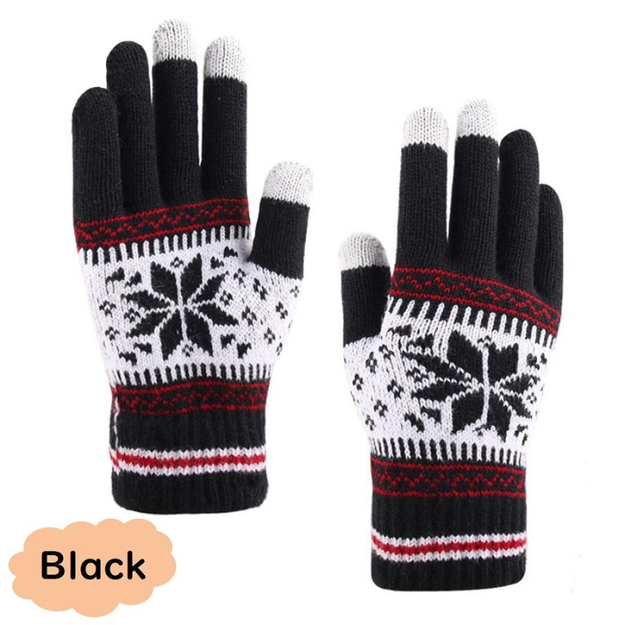 手袋 レディース スマホ対応 裏起毛 防寒 メンズ スマートフォン タッチパネル対応グローブ ニット手袋 ノルディック柄 送料無料 |  | 14