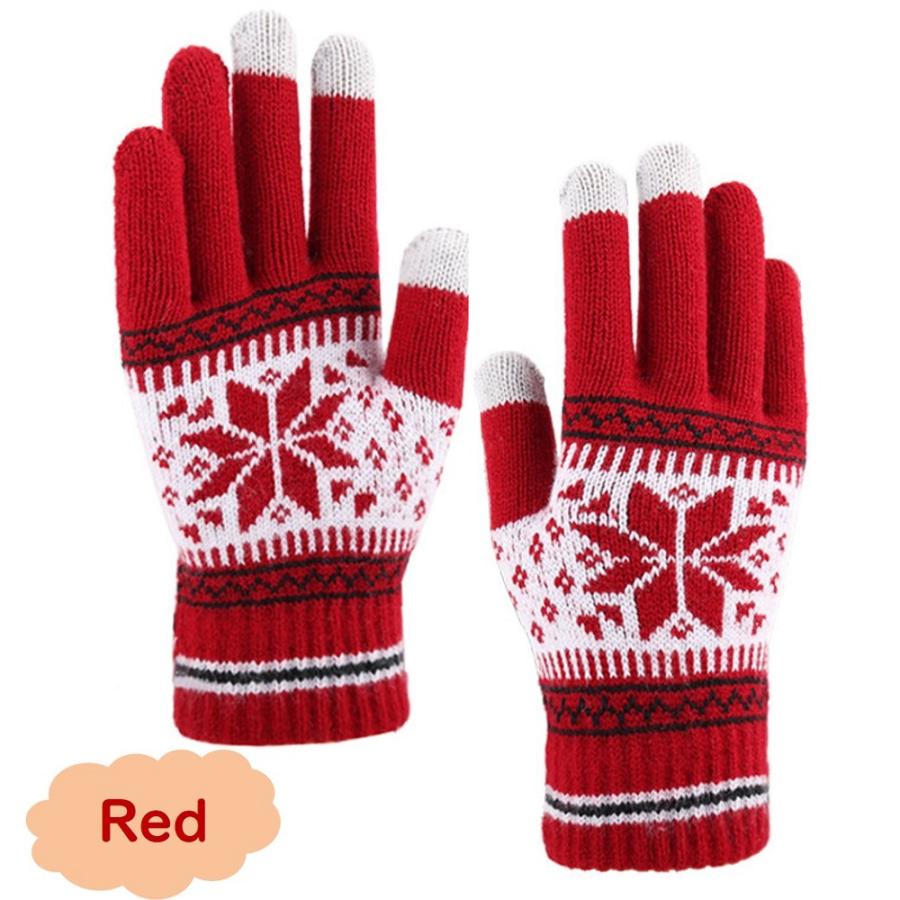 手袋 レディース スマホ対応 裏起毛 防寒 メンズ スマートフォン タッチパネル対応グローブ ニット手袋 ノルディック柄 送料無料 |  | 15