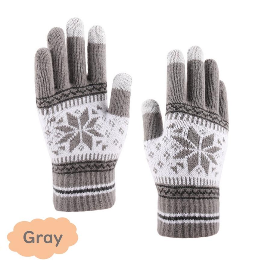 手袋 レディース スマホ対応 裏起毛 防寒 メンズ スマートフォン タッチパネル対応グローブ ニット手袋 ノルディック柄 送料無料 |  | 13