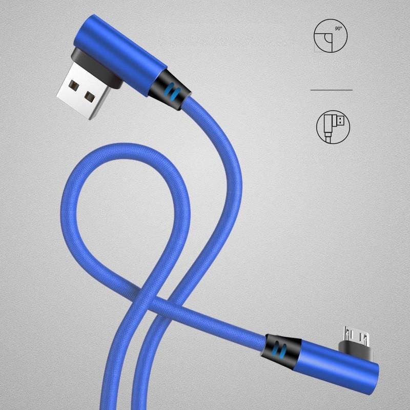 送料無料1m 2m microUSB 充電ケーブル L型コネクタ マイクロUSB