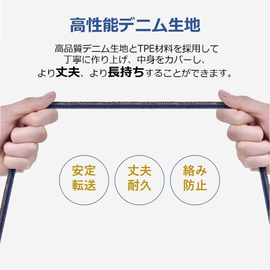 iPhone 充電ケーブル Type-C 1.5m 長い ケーブル データ転送ケーブル デニム生地 高耐久 断線しにくい 便利 iPhone17 16 15 |  | 02