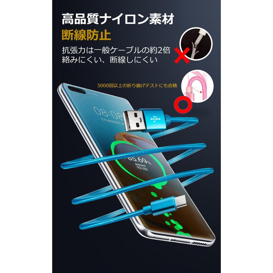 スマホ 充電 ケーブル USB Type-C iPhone17 16 15 3m 長い 充電器 高速