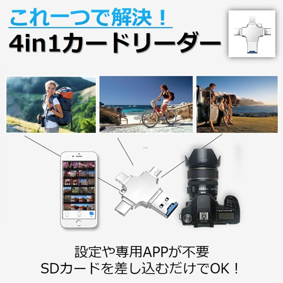 SD カードリーダー iPhone iPad lightning Type-C マイクロ sd カード TF メモリーカード microsd 写真 移動 iOS専用 カメラリーダー iPhone17 対応 送料無料 |  | 02